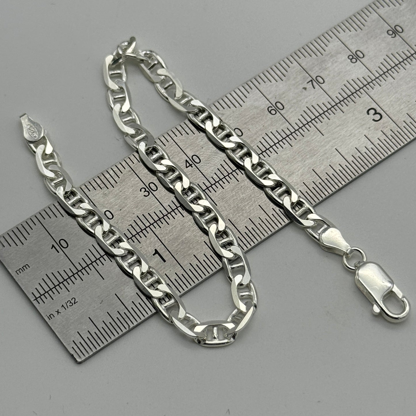 925 Sterling Silver 5mm Mariner Acnhor Bracelet 8.5 INCH