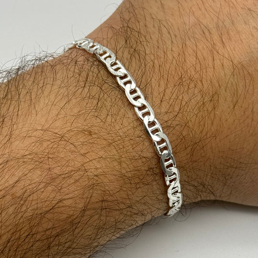 925 Sterling Silver 5mm Mariner Acnhor Bracelet 8.5 INCH