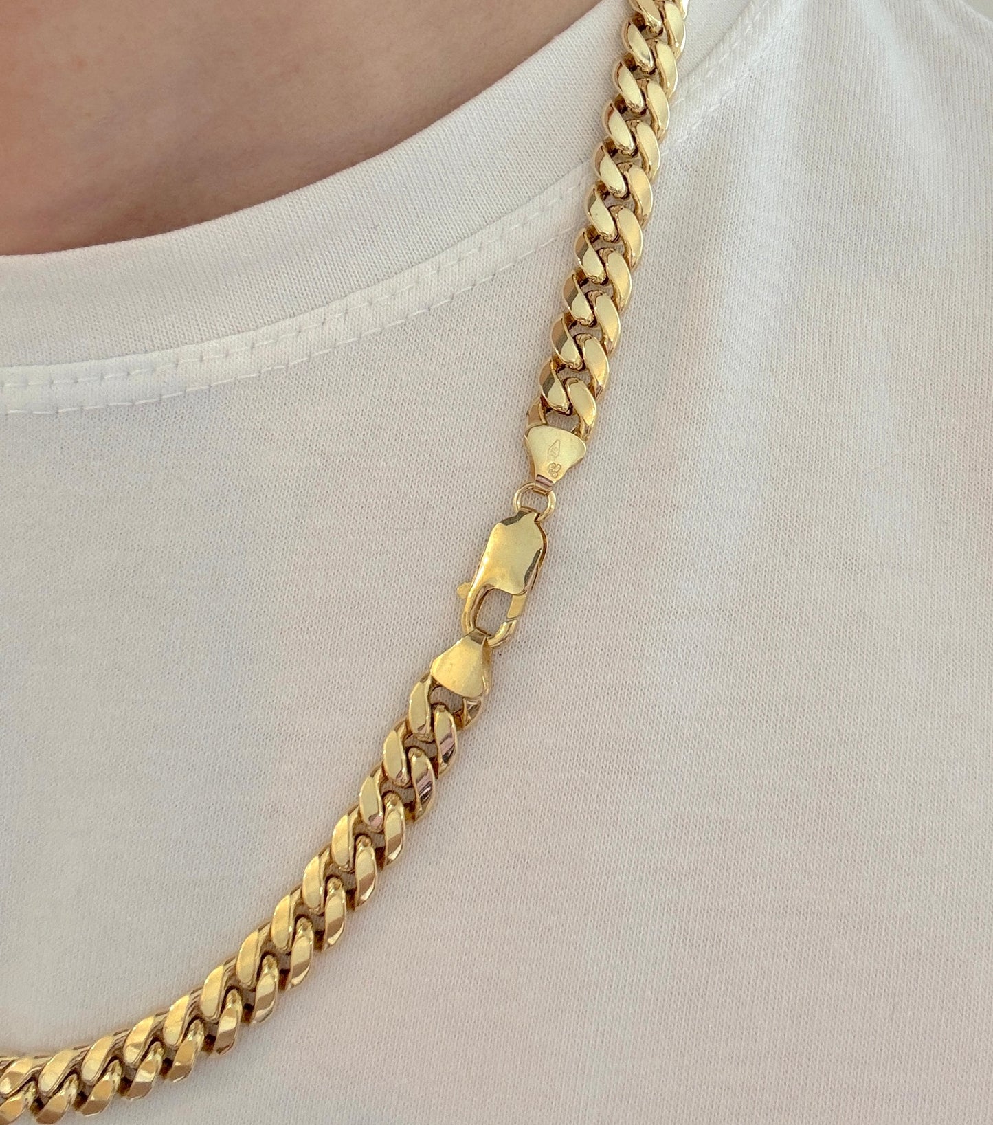 9ct Yellow Gold Mens 8mm Miami Cuban Chain