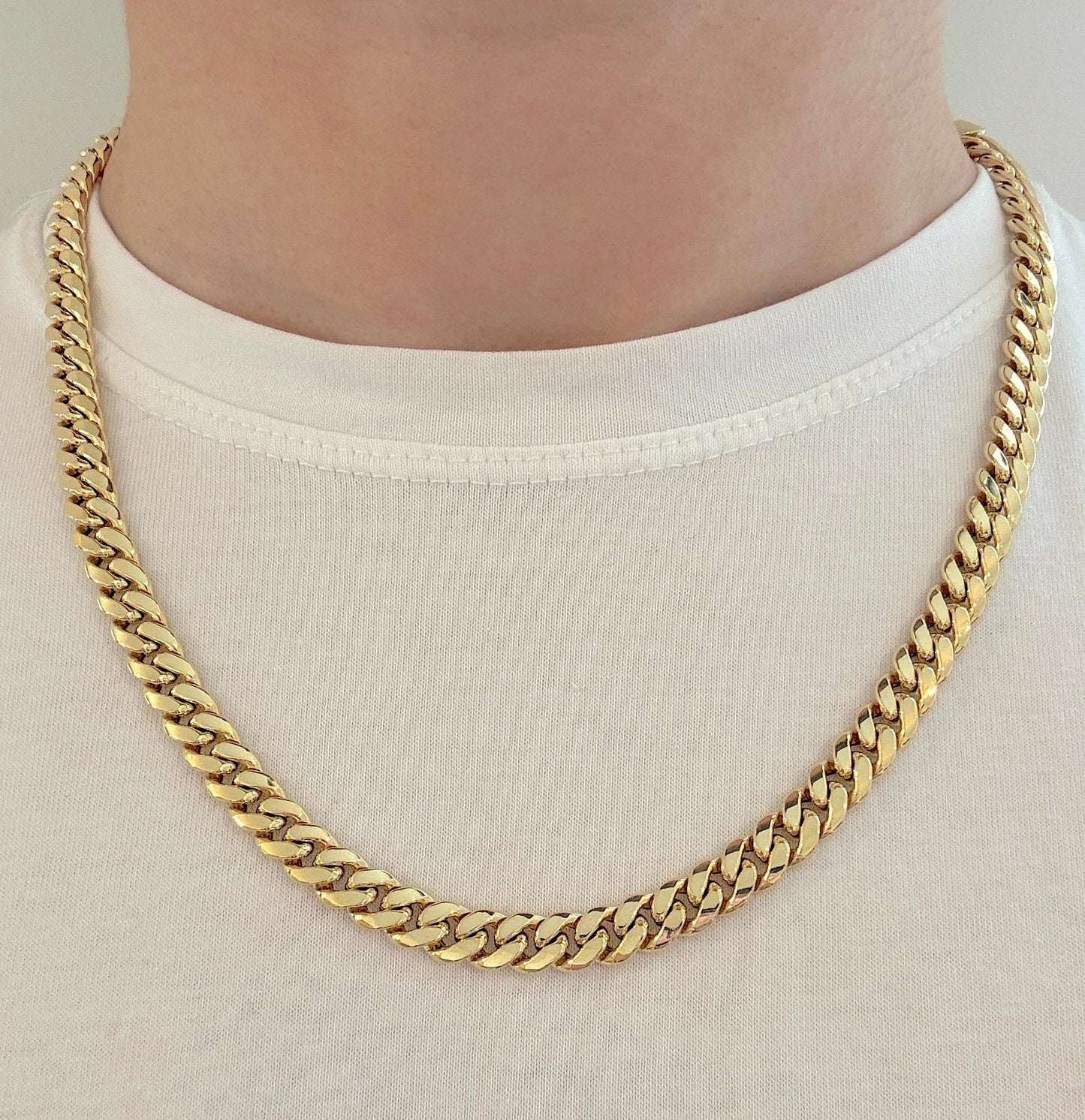 9ct Yellow Gold Mens 8mm Miami Cuban Chain