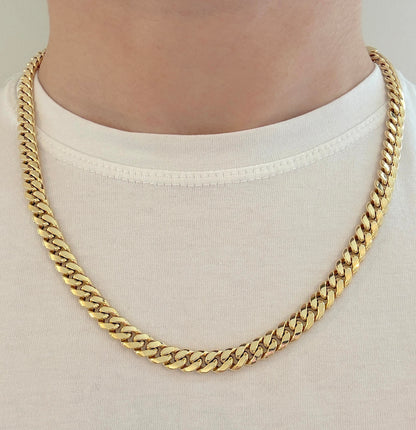 9ct Yellow Gold Mens 8mm Miami Cuban Chain