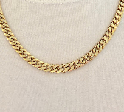 9ct Yellow Gold Mens 8mm Miami Cuban Chain