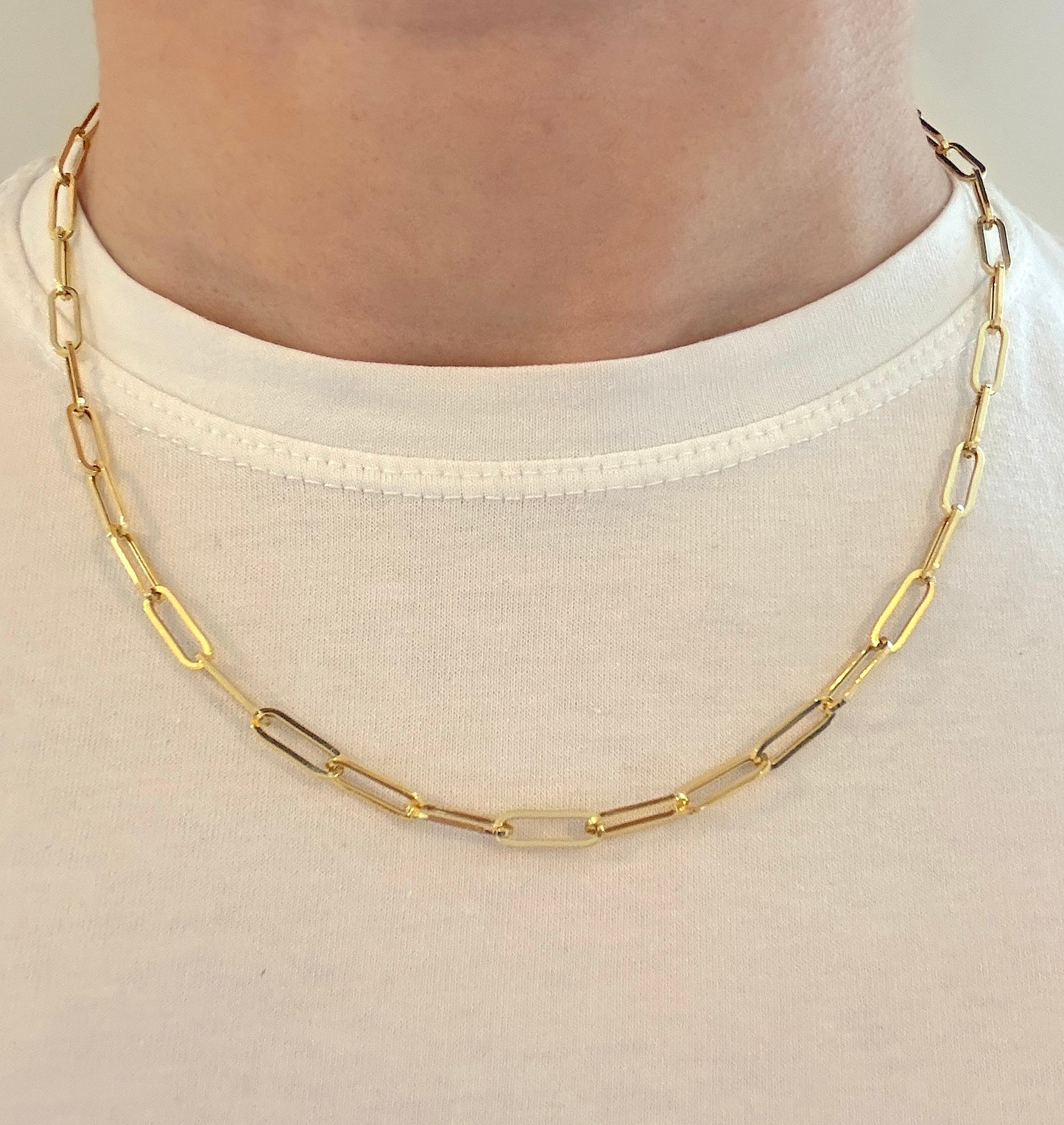9ct Yellow Gold 5mm Paperclip Chain