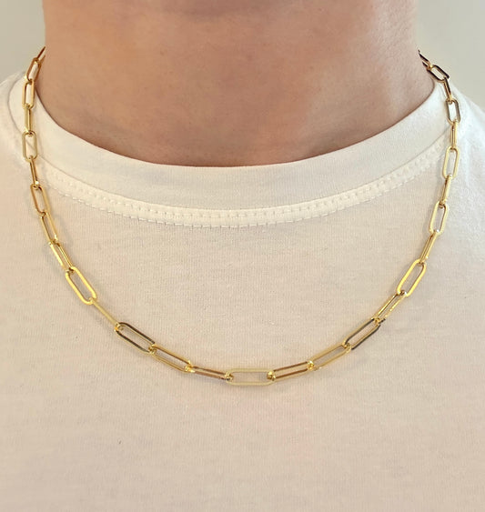 9ct Yellow Gold 5mm Paperclip Chain