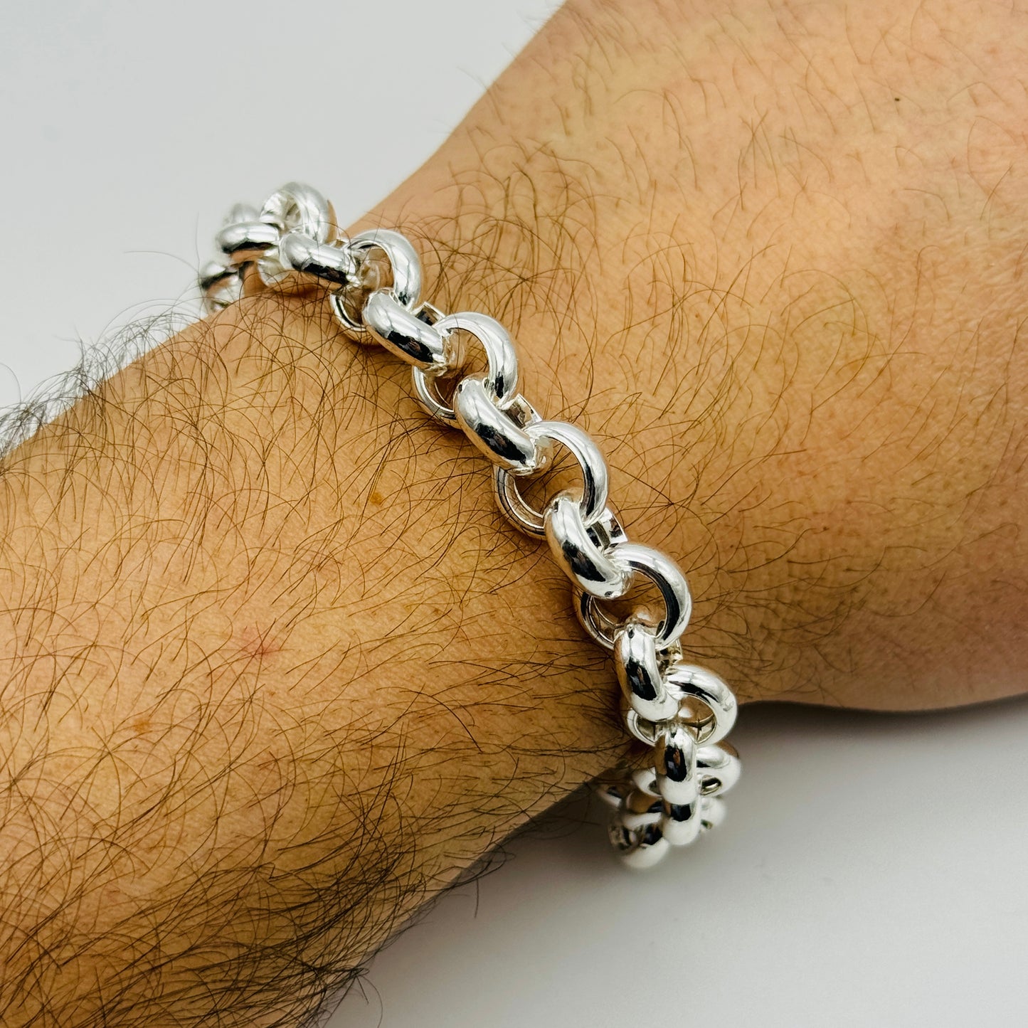 925 Sterling Silver 10mm Belcher Bracelet 8.5"