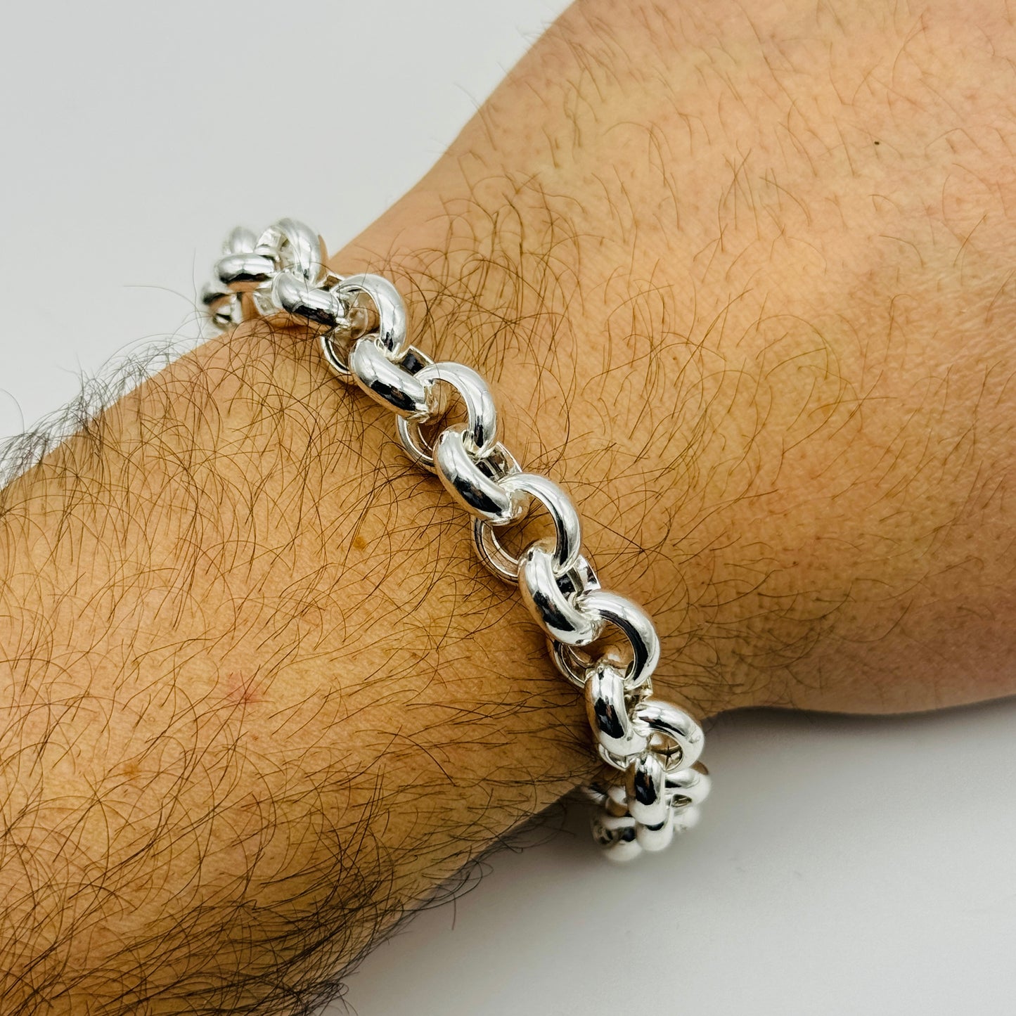 925 Sterling Silver 10mm Belcher Bracelet 8.5"