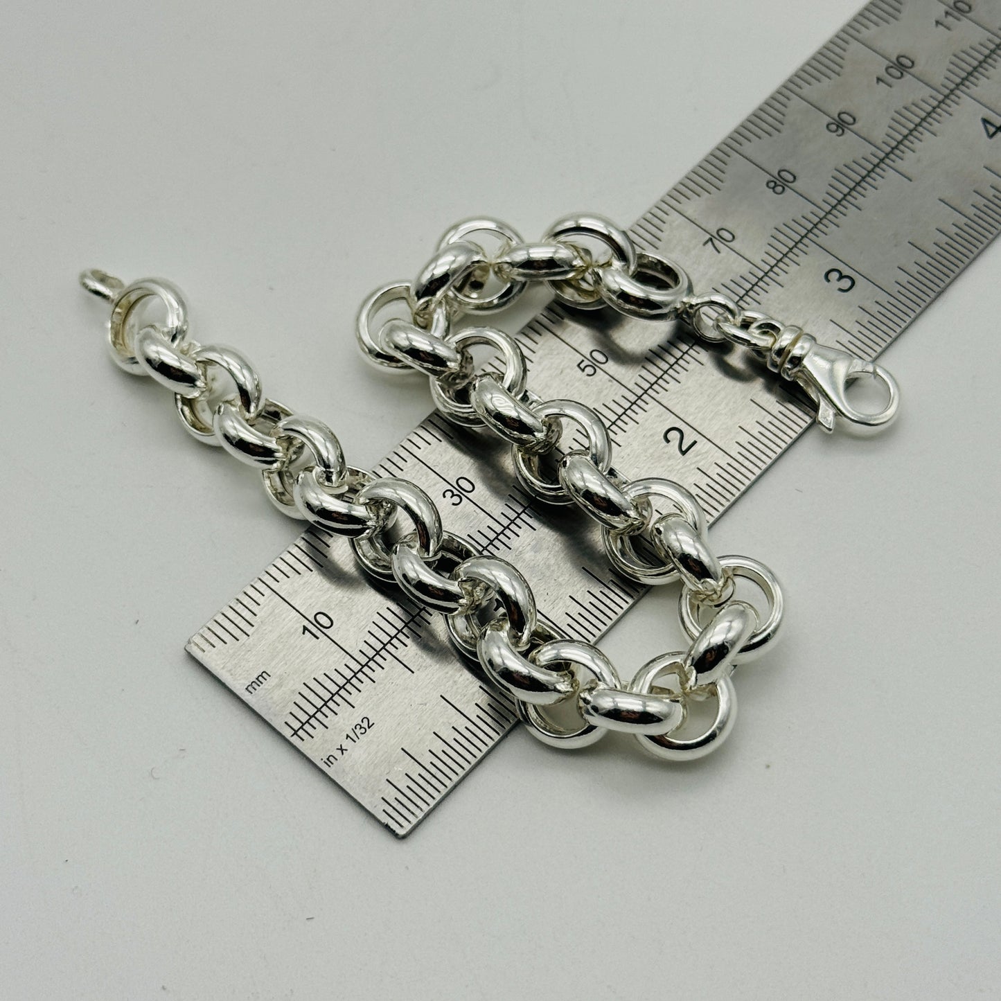925 Sterling Silver 10mm Belcher Bracelet 8.5"