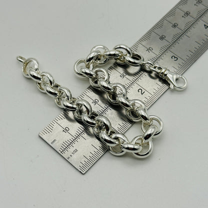 925 Sterling Silver 10mm Belcher Bracelet 8.5"