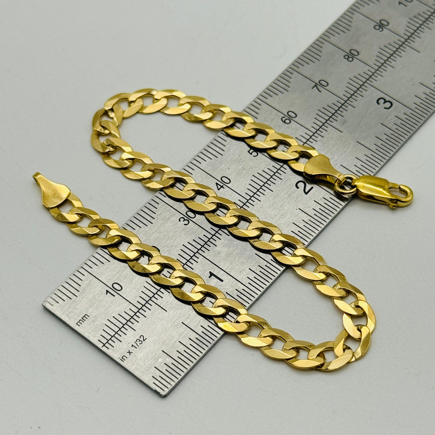 375 9ct Yellow Gold 6mm Curb Bracelet 7.5" - 8.5"