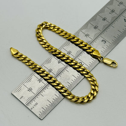 375 9ct Yellow Gold 5mm Cuban Curb Bracelet 7.5" - 8.5"