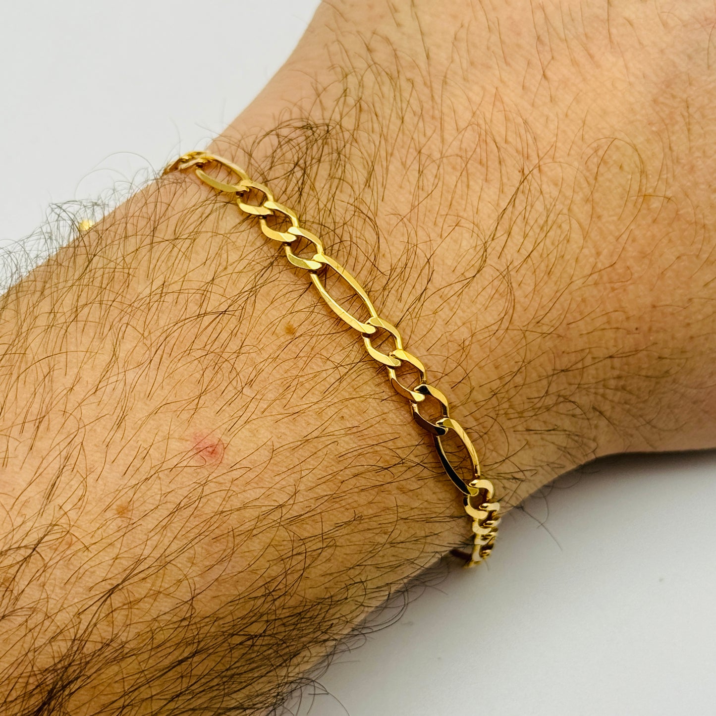 375 9ct Yellow Gold 5mm Figaro Bracelet 7.5" - 8.5"