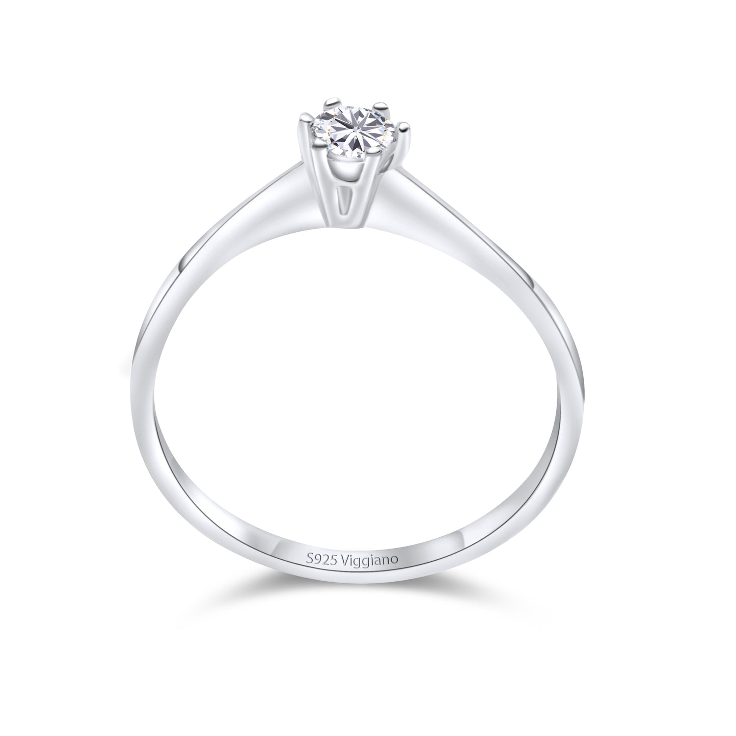 925 Sterling Silver 3mm Diamond Solitaire Engagement Ring