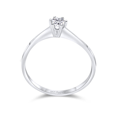 925 Sterling Silver 3mm Diamond Solitaire Engagement Ring