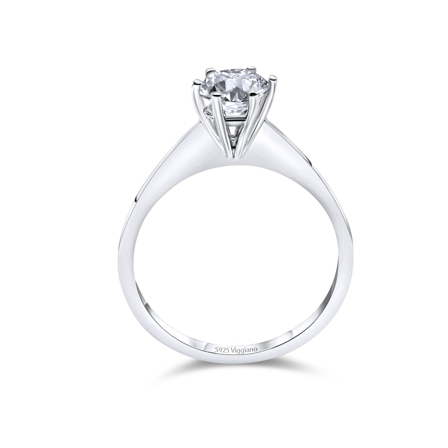 925 Sterling Silver 5mm Diamond Solitaire Engagement Ring