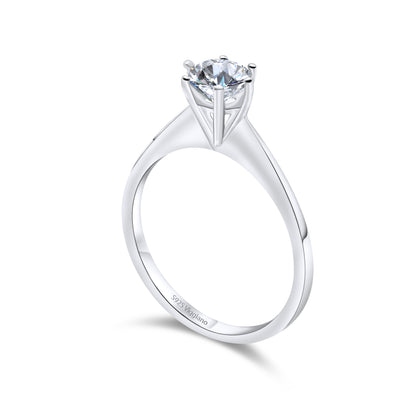 925 Sterling Silver 5mm Diamond Solitaire Engagement Ring