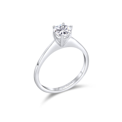 925 Sterling Silver 5mm Diamond Solitaire Engagement Ring