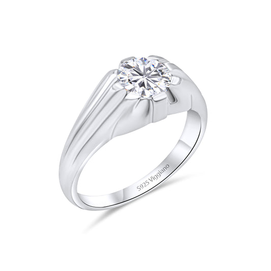 925 Sterling Silver Mens 8mm Single Stone Irish Gypsy Ring