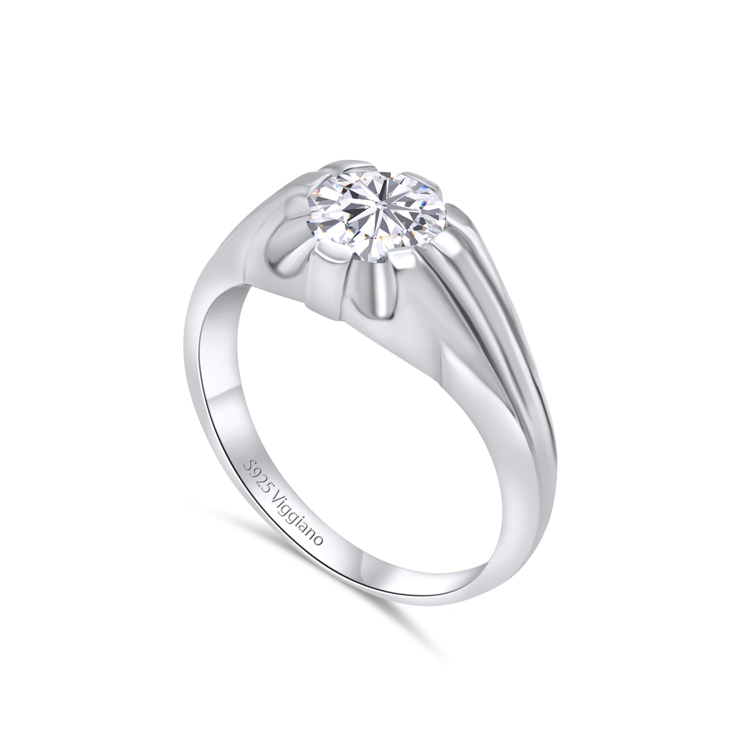 925 Sterling Silver Mens 8mm Single Stone Irish Gypsy Ring