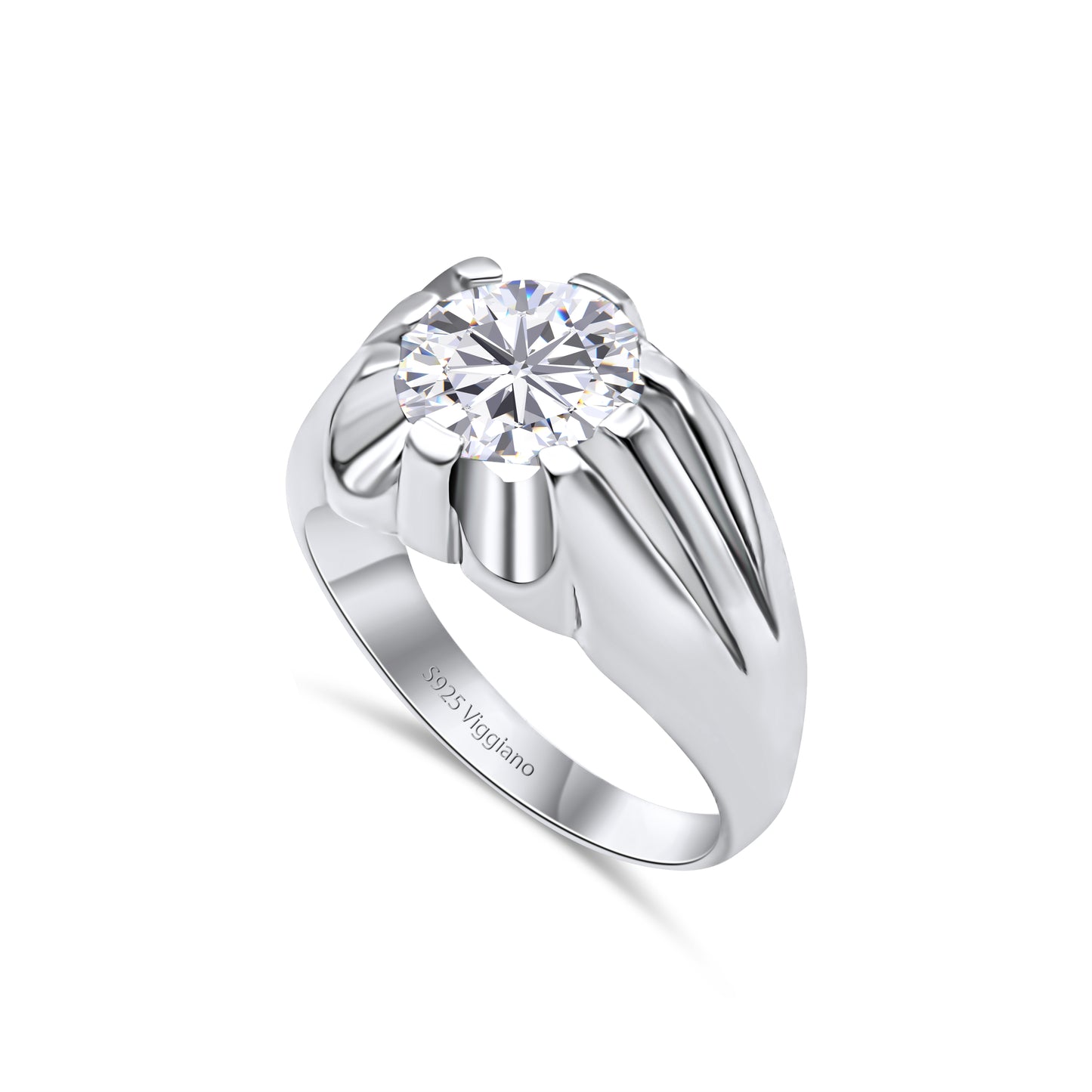925 Sterling Silver Mens 10mm Single Stone Irish Gypsy Ring