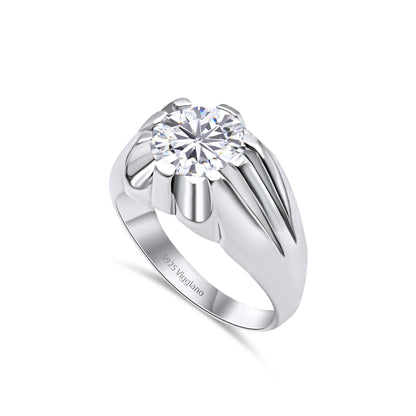 925 Sterling Silver Mens 10mm Single Stone Irish Gypsy Ring