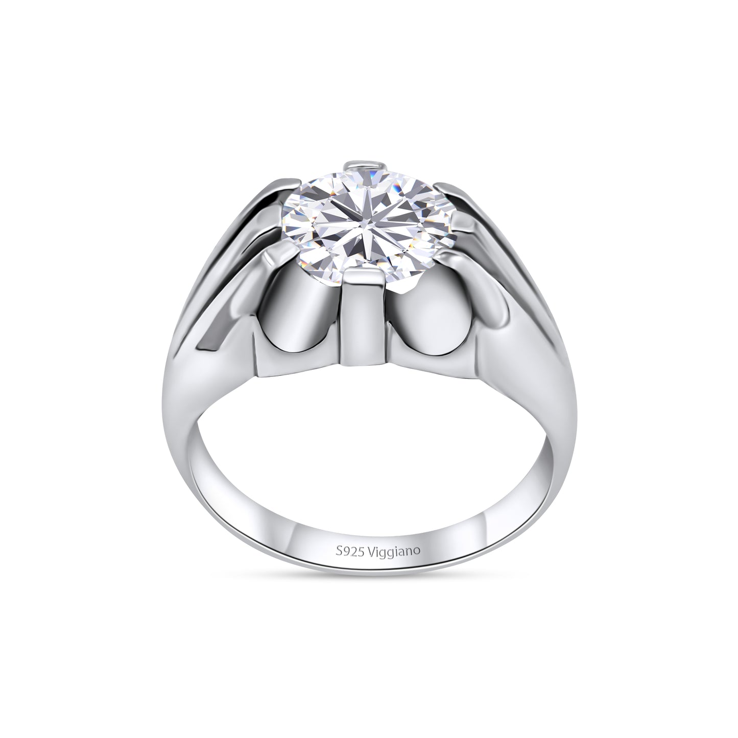 925 Sterling Silver Mens 10mm Single Stone Irish Gypsy Ring