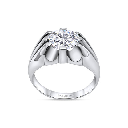925 Sterling Silver Mens 10mm Single Stone Irish Gypsy Ring