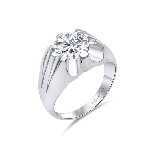 925 Sterling Silver Mens 10mm Single Stone Irish Gypsy Ring
