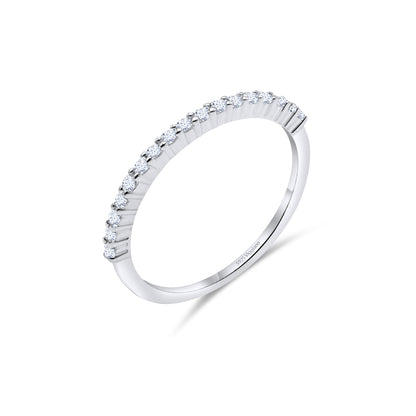925 Sterling Silver 1mm Diamond Half Eternity Ring