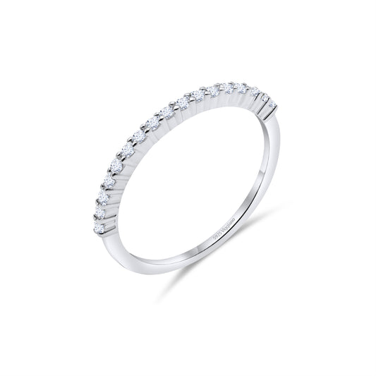 925 Sterling Silver 1mm Diamond Half Eternity Ring