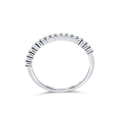925 Sterling Silver 1mm Diamond Half Eternity Ring