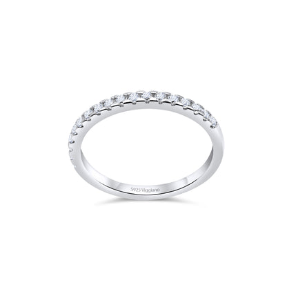 925 Sterling Silver 2mm Diamond Half Eternity Ring