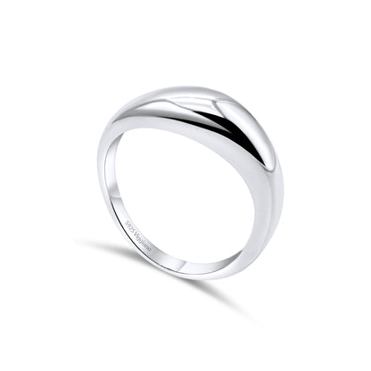 925 Sterling Silver 6mm Plain Dome Stackable Ring
