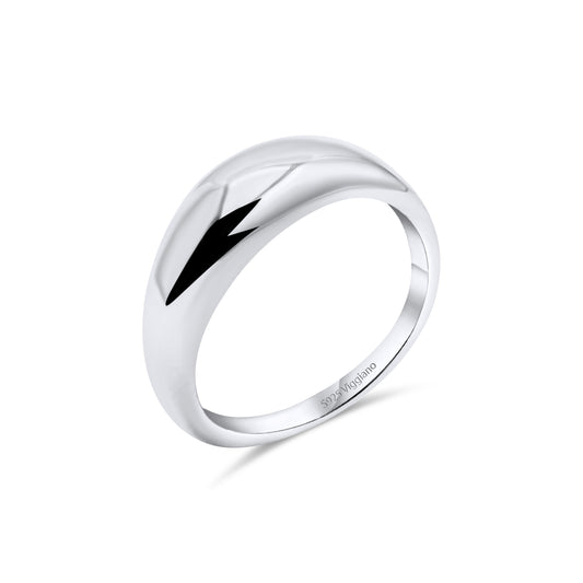 925 Sterling Silver 6mm Plain Dome Stackable Ring