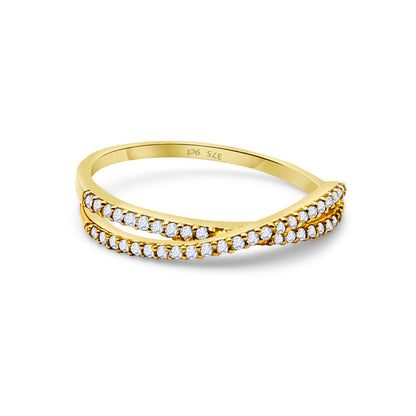 9ct Yellow Gold Crossover Diamond Eternity Ring