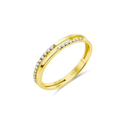 9ct Yellow Gold Double Side Band Ring