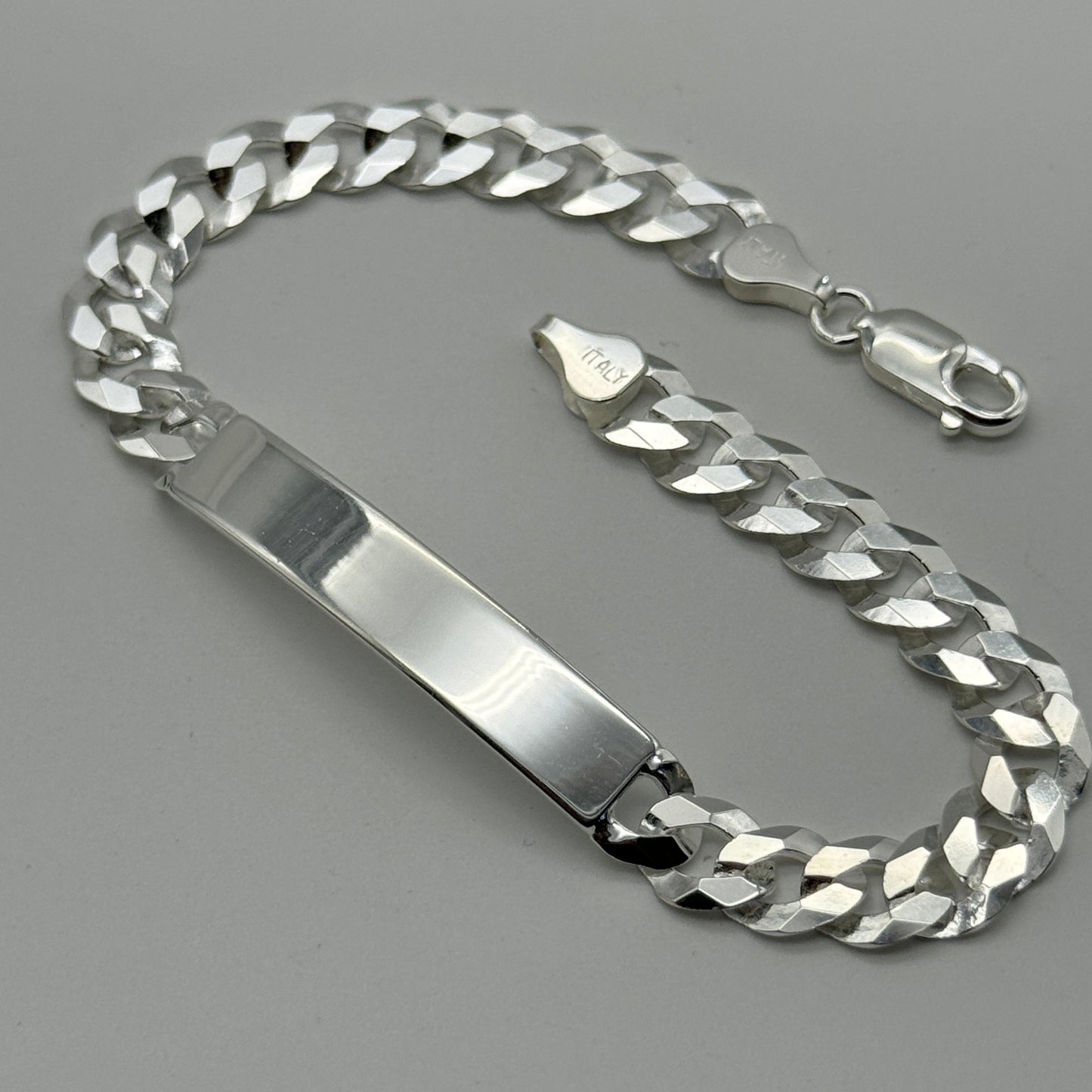 925 Sterling Silver 8mm Curb ID Bracelet 8.5 Inch