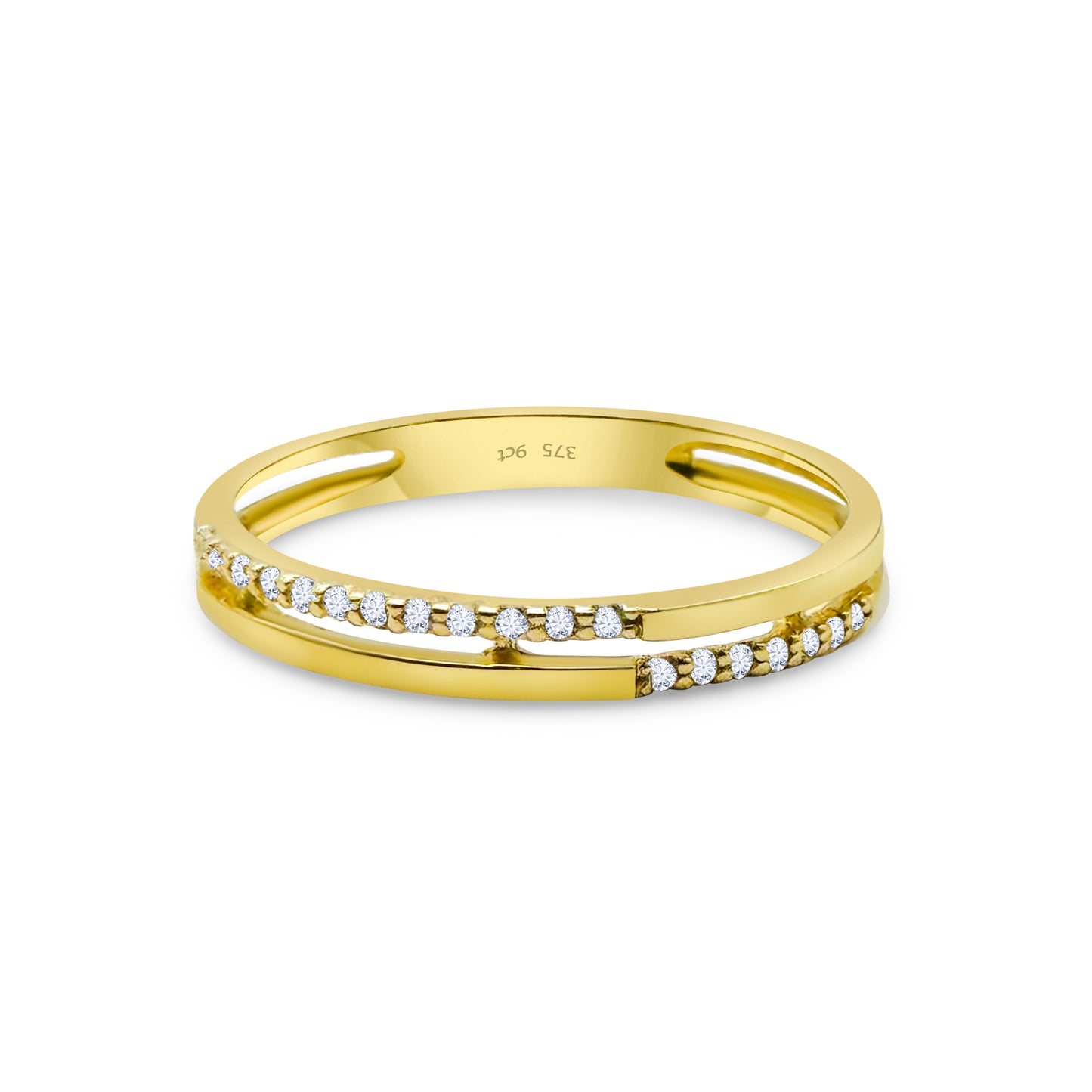 9ct Yellow Gold Double Side Band Ring