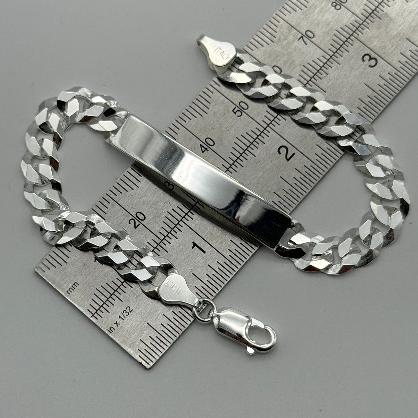 925 Sterling Silver 8mm Curb ID Bracelet 8.5 Inch