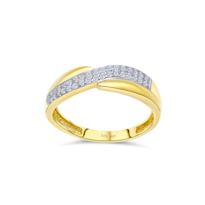 9ct Yellow Gold Diamond Wedding Band Ring