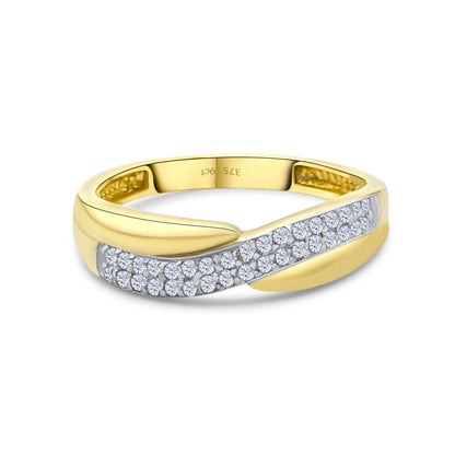 9ct Yellow Gold Diamond Wedding Band Ring