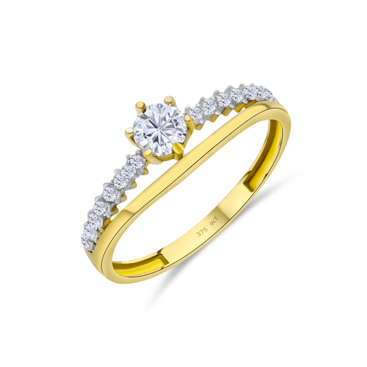 9ct Yellow Gold Diamond Solitaire Engagement Ring