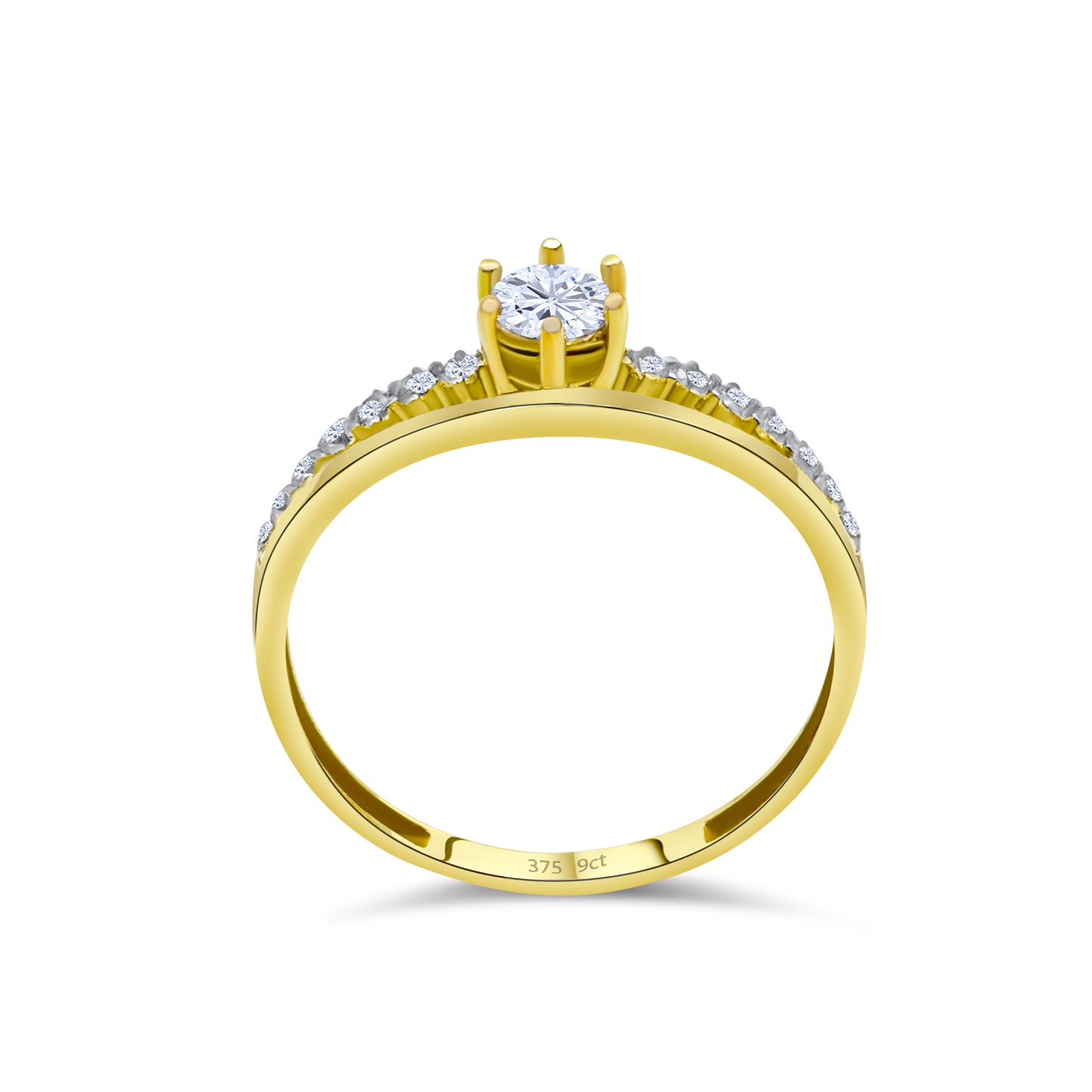 9ct Yellow Gold Diamond Solitaire Engagement Ring