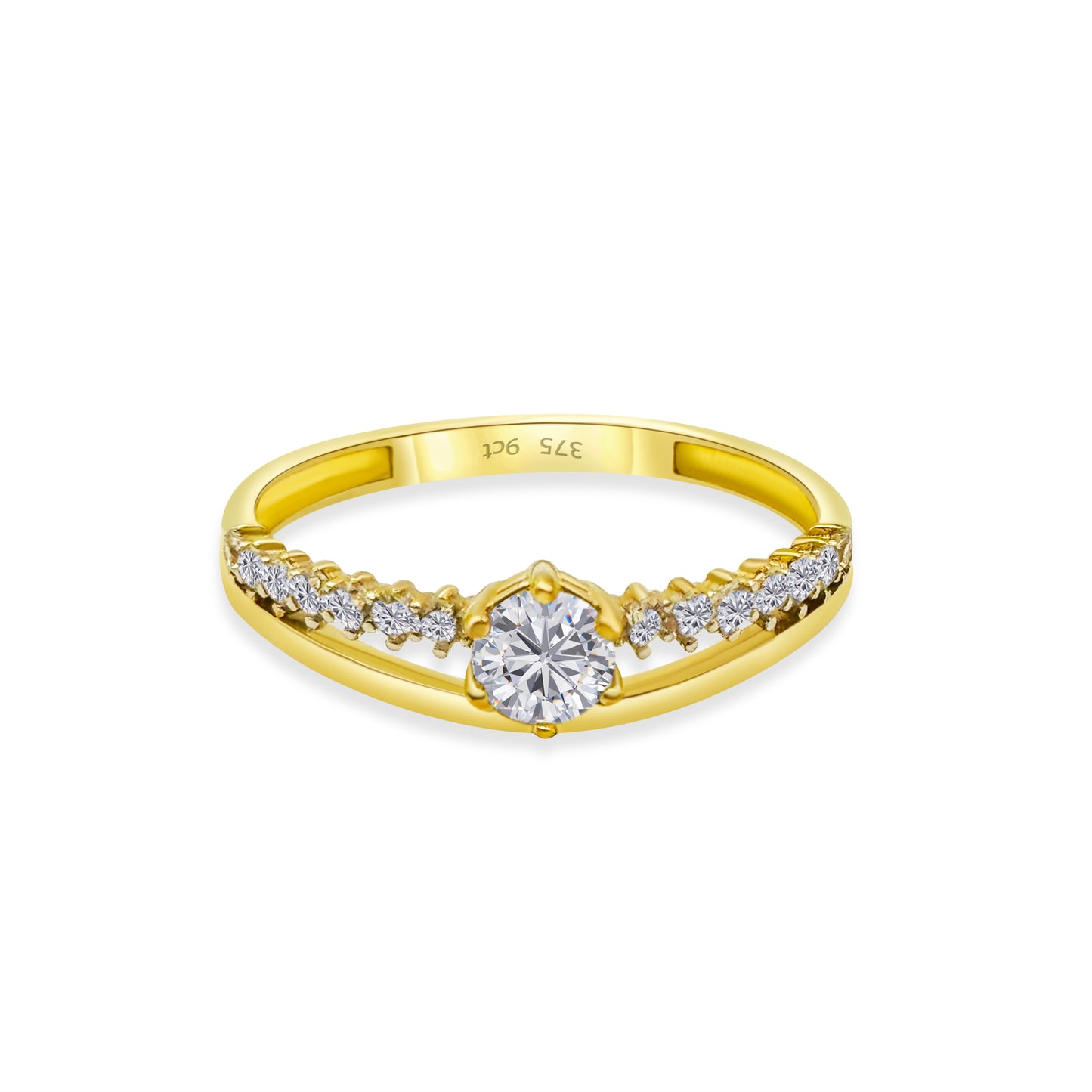 9ct Yellow Gold Diamond Solitaire Engagement Ring