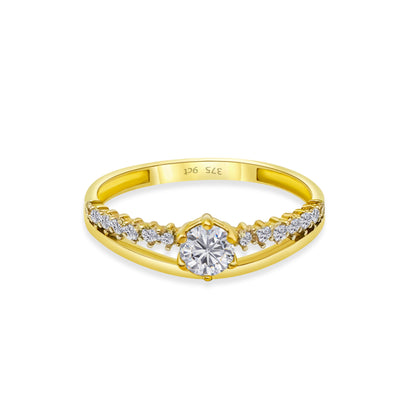 9ct Yellow Gold Diamond Solitaire Engagement Ring