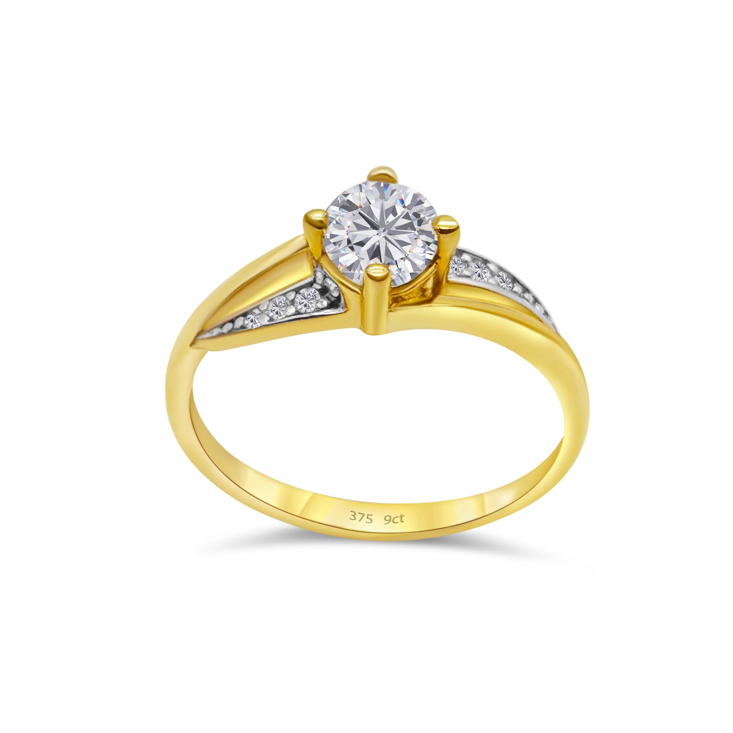 9ct Yellow Gold Diamond Solitaire Engagement Ring