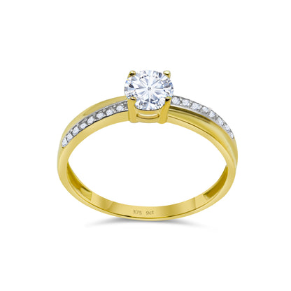 9ct Yellow Gold Diamond Solitaire Engagement Ring