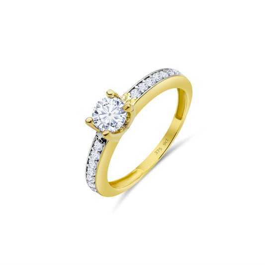 9ct Yellow Gold Diamond Solitaire Engagement Ring