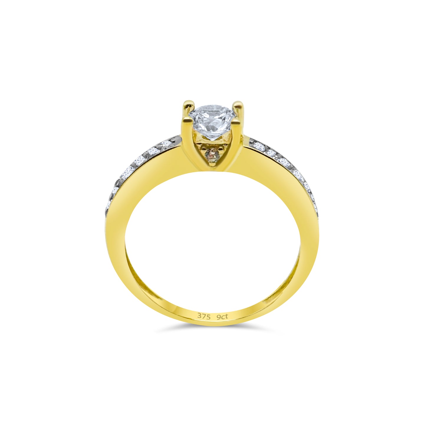 9ct Yellow Gold Diamond Solitaire Engagement Ring