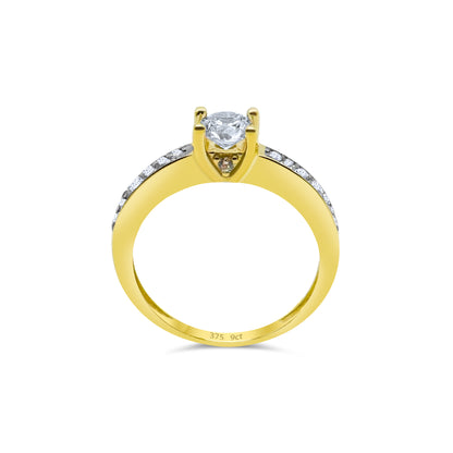 9ct Yellow Gold Diamond Solitaire Engagement Ring