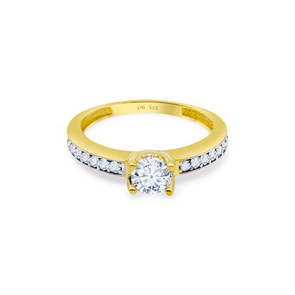 9ct Yellow Gold Diamond Solitaire Engagement Ring
